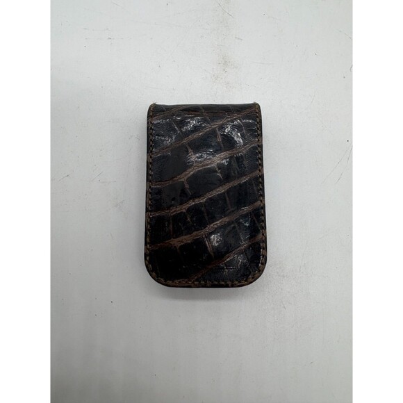 Genuine Alligator Crocodile Leather Golf Ball Marker Holder w/ 2 Markers Onion C - Picture 1 of 8